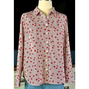 Anthropologie Maeve Whimsical Slim Buttondown Shirt 12P